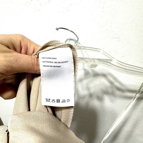 BHLDN Ruby Twist Halter Dress Satin Full Length Champagne Formal Wedding sz US 0 - Picture 8 of 16